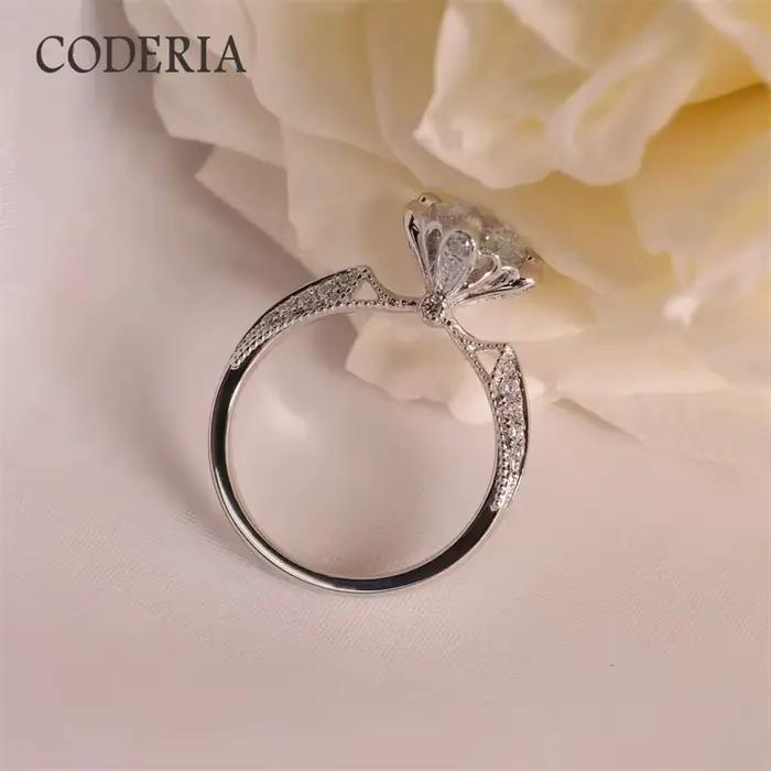 Bague de mariage Moissanite pour femme, 1 carat, couleur D, diamant taillé, argent regardé 925, plaqué or blanc 18 carats, Prague
