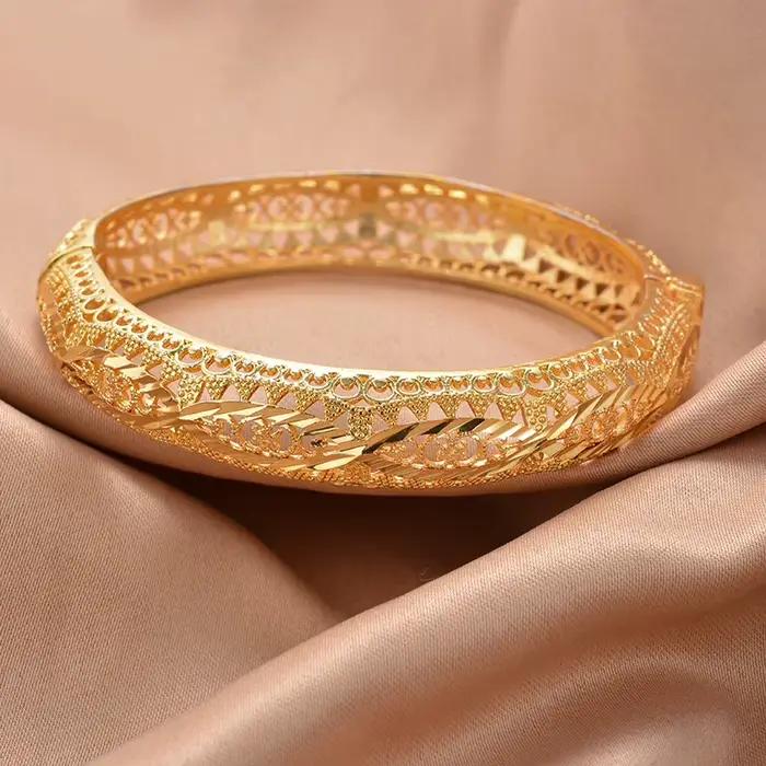 Maroc luxe mariage couleur or bracelets pour femmes filles mariée musulmane arabe robe