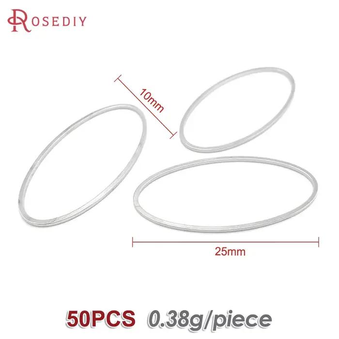 50 pièces 16x8mm 25x10mm 30x15mm 40x20mm en laiton forme ovale anneaux fermés connecter anneaux bijo