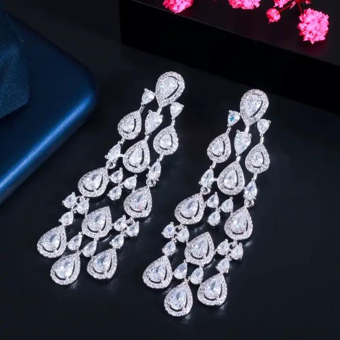 Boucles d'oreilles Vintage en or blanc 14K