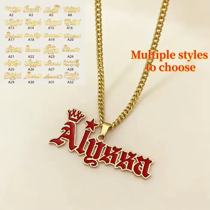 Collier personnalisé avec plaque nom en or coloré pour femmes et filles bijou cadeau occasion spéciale