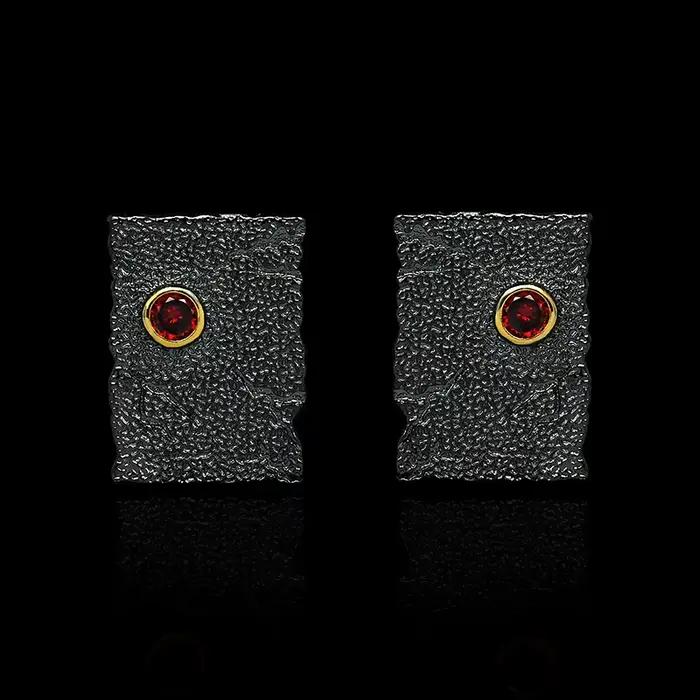 Boucles d'oreilles rectangulaires géométriques classiques pour femmes, bijoux en or noir, bijoux ita
