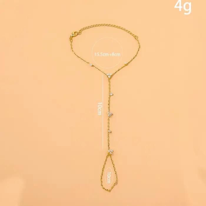 Bracelet géométrique en métal et cristal pour femmes