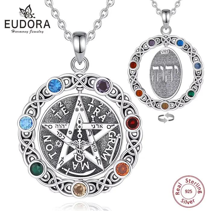 Collier pentagramme Eudora Original 925 argent sterling avec étoile chakra pour femmes et hommes occasions spéciales