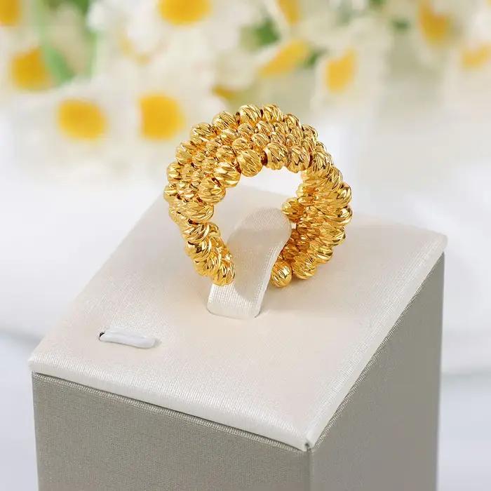 Bague de pièces de monnaie turques plaquée or 24 carats