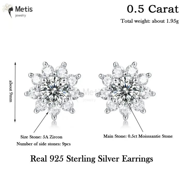 Boucles d'oreilles en diamant Moissnaite pour femmes