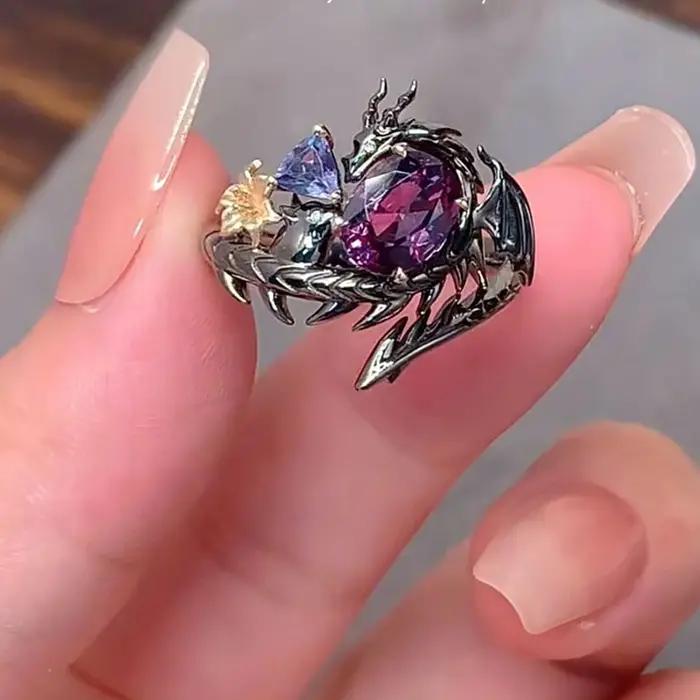 Jeu amour et espace profond Sylus Cosplay anneau réglable alliage bagues fleur Dragon décoration unisexe accessoires
