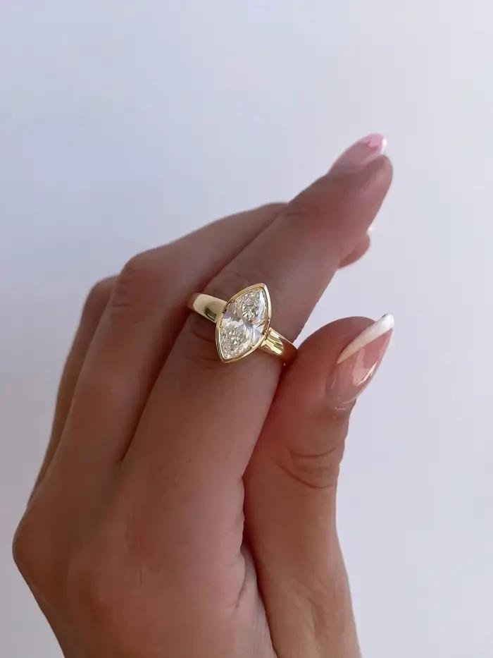 Bague en argent Sterling 925 en Zircon Marquise brillant