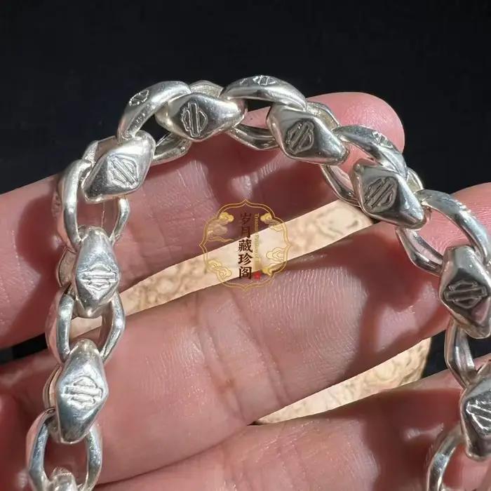 Bracelet Artisanal en Argent Tibétain S925 Style Vintage Chinois 2026 Unique et Original Bijou Ethnique pour Occasions Spéciales Unisexe
