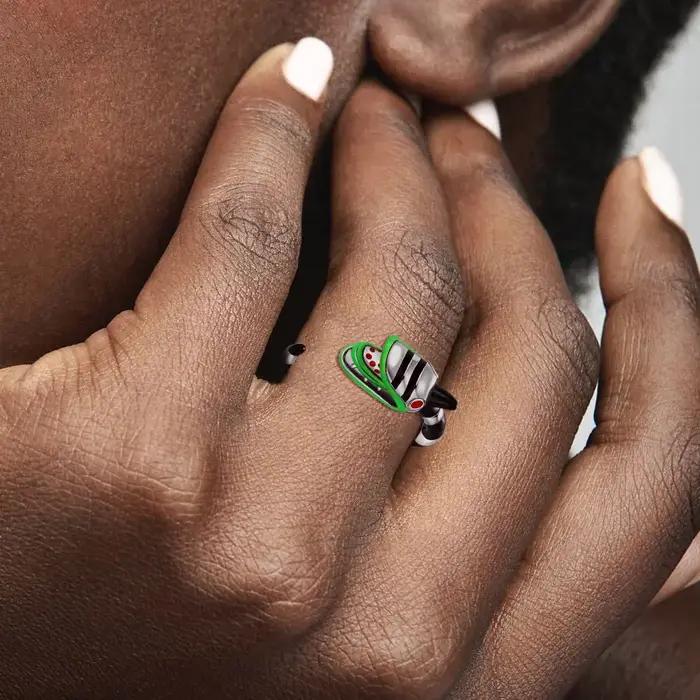 Bague serpent en argent 925 et zircone cubique pour femmes