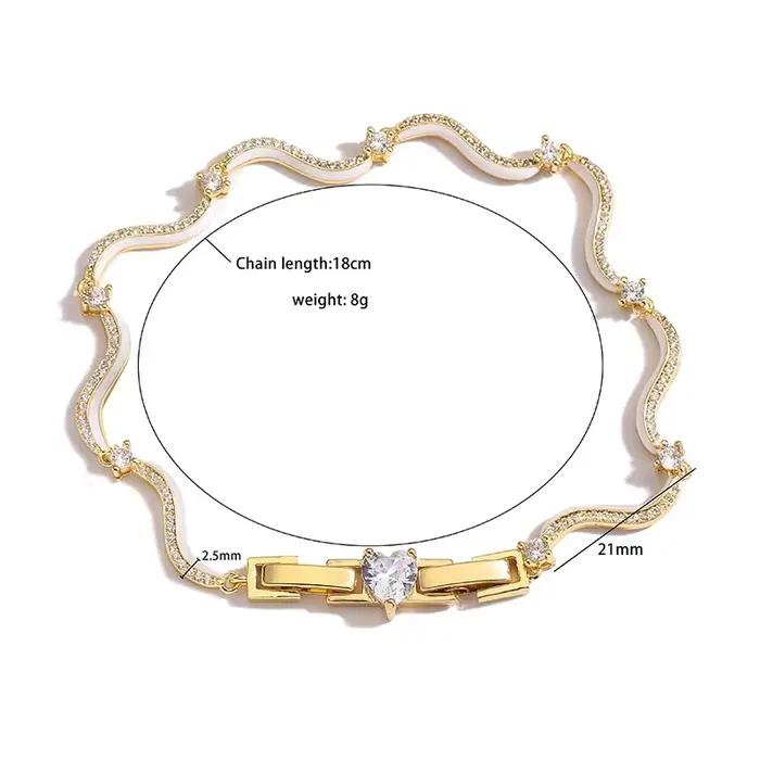 Parures de bijoux plaqué or 18 carats avec chaînes en émail
