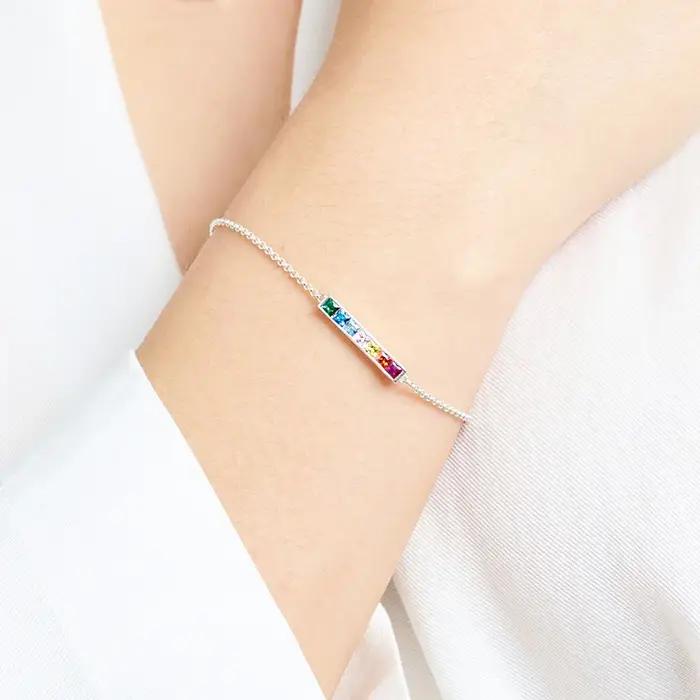 Bracelet à maillons délicats en argent regardé JO925 pour femme
