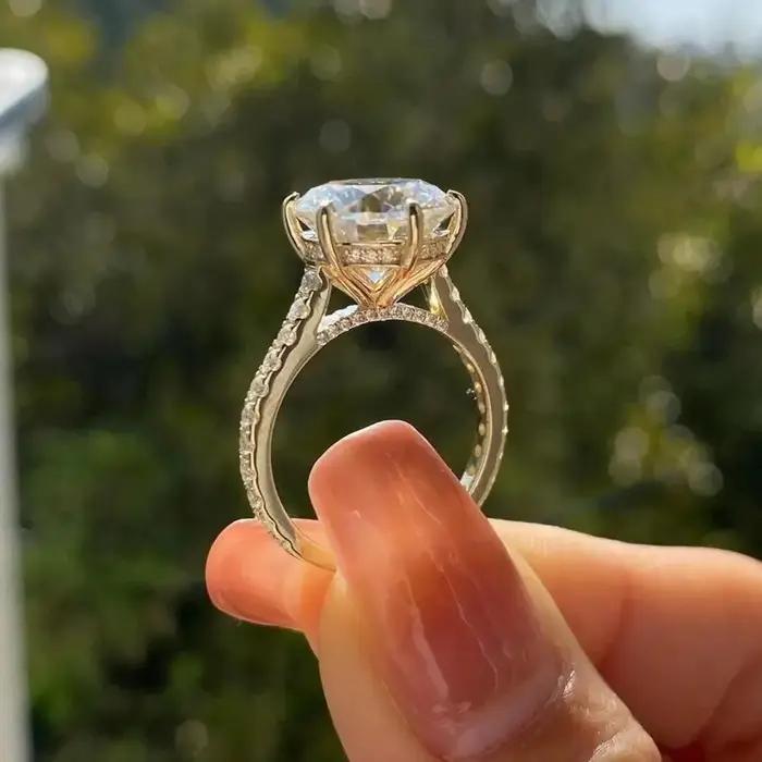 Bague en argent sterling 925 sertie de zirconium blanc classique pour femmes engagement fiançailles mariage occasions spéciales