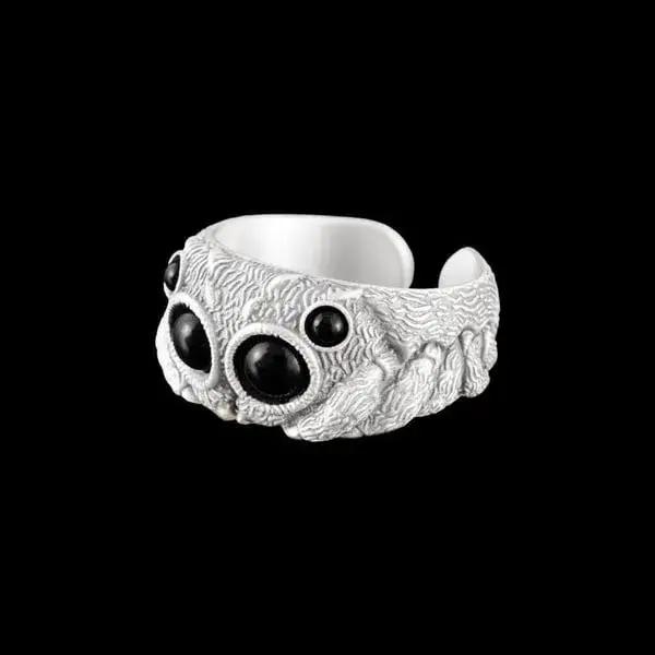 Bague araignée sautante de Style Punk faite à la main, réglable, ouverte, gothique, bijoux animaux,