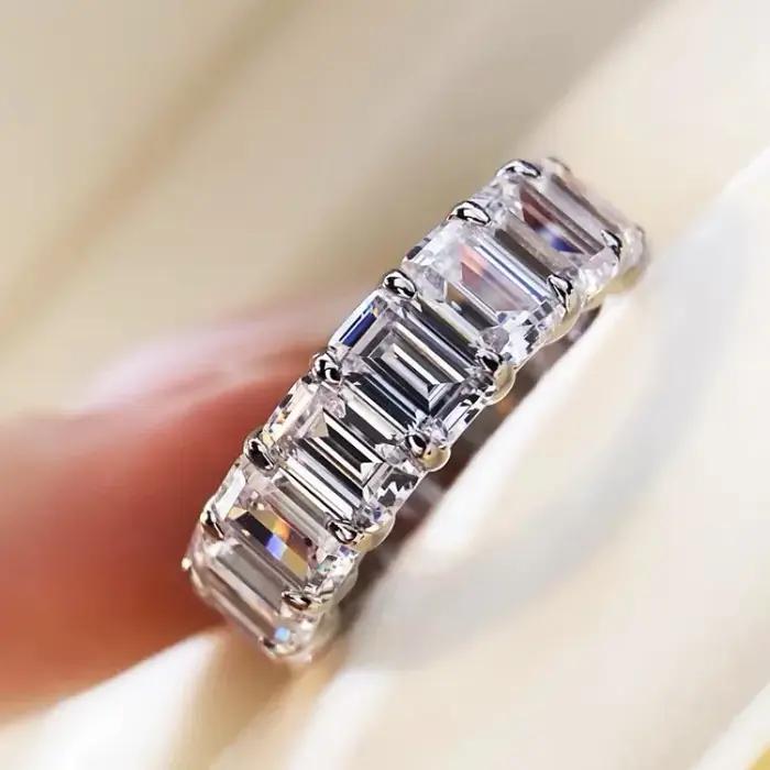 Bague en Zircon de laboratoire taille émeraude