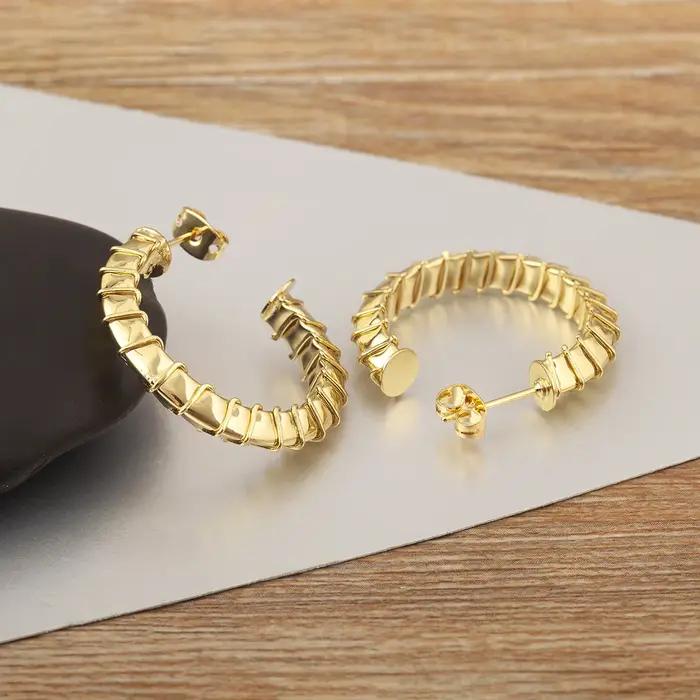 Nidin nouveau rétro créatif grand cercle boucles d'oreilles pour femmes femme 4 Styles géométrique irrégulière oreille bijoux cadeaux de fête de mariage