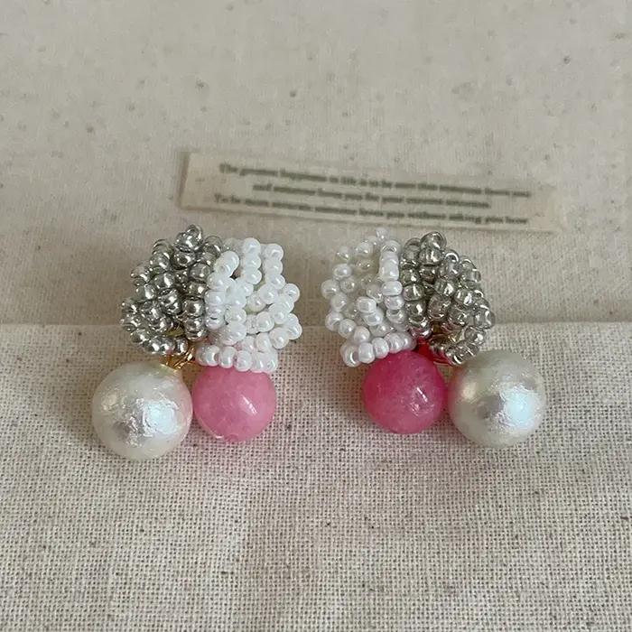 Minar – boucles d'oreilles en perles d'imitation Miyuki Treand
