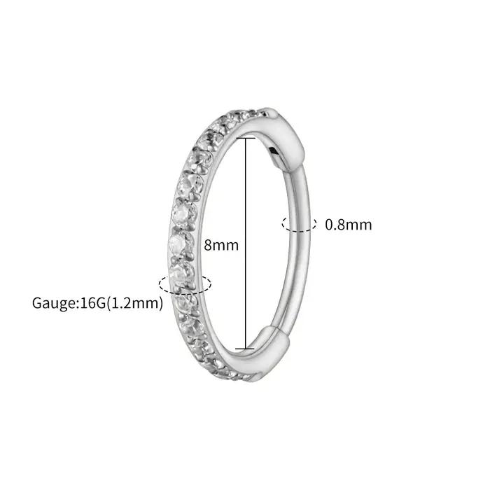 Boucle d'Oreille Huggie en Titane ASTM F136 avec Zirconium Cubique Pour Hommes Femmes Enfants Occasions Spéciales