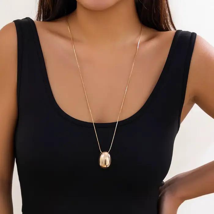 Salmonds-Collier pendentif naren métal doré pour femme