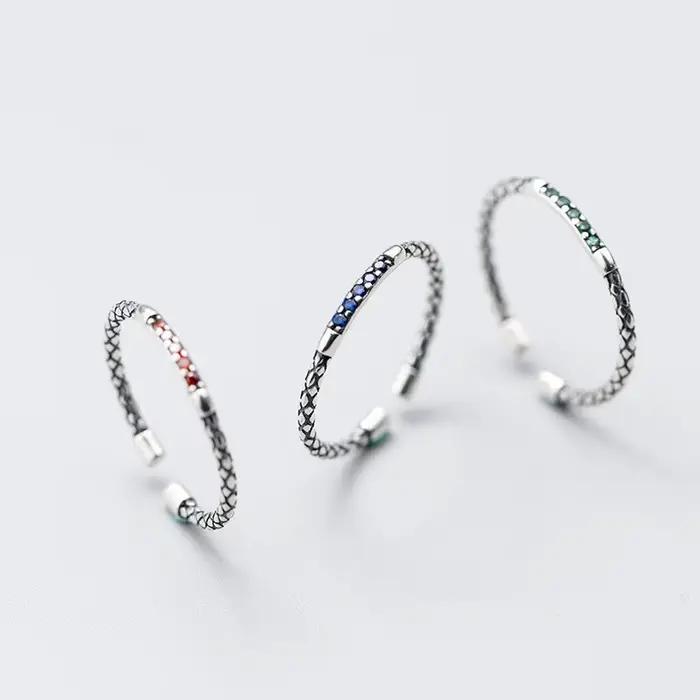 Bagues en argent Sterling 925 et Zircon Serpentine pour femmes, accessoires de bijoux de luxe de styliste, fiançailles