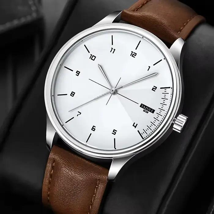 Top marque nouvelle montre pour hommes bracelet en cuir Ultra mince montre minimaliste pour hommes décontracté Simple Quartz étanche montres