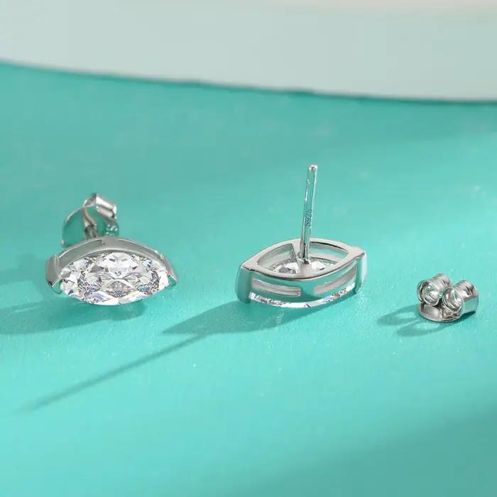 Boucles d'oreilles pendantes en moissanite coupe marquise pour femme