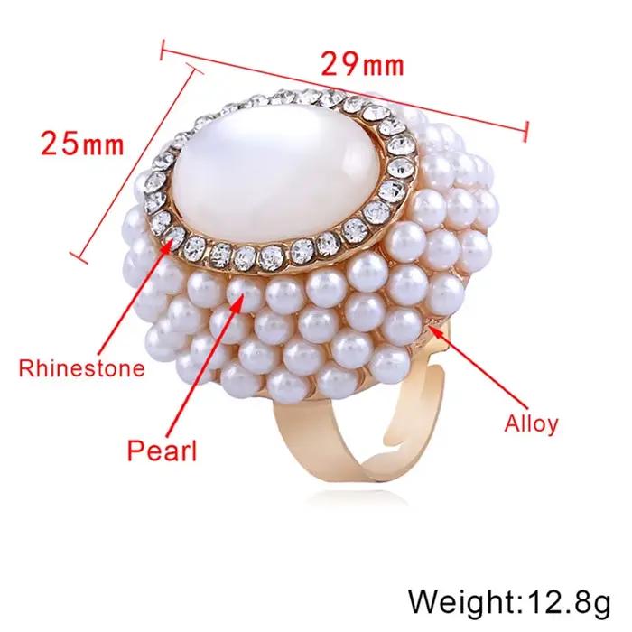 Bague en cristal d'opale blanche vintage pour femme