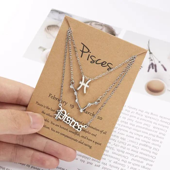 Collier avec 12 signes du zodiaque pour femmes
