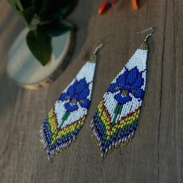AHAYA – boucles d'oreilles officielles à fleurs bleues