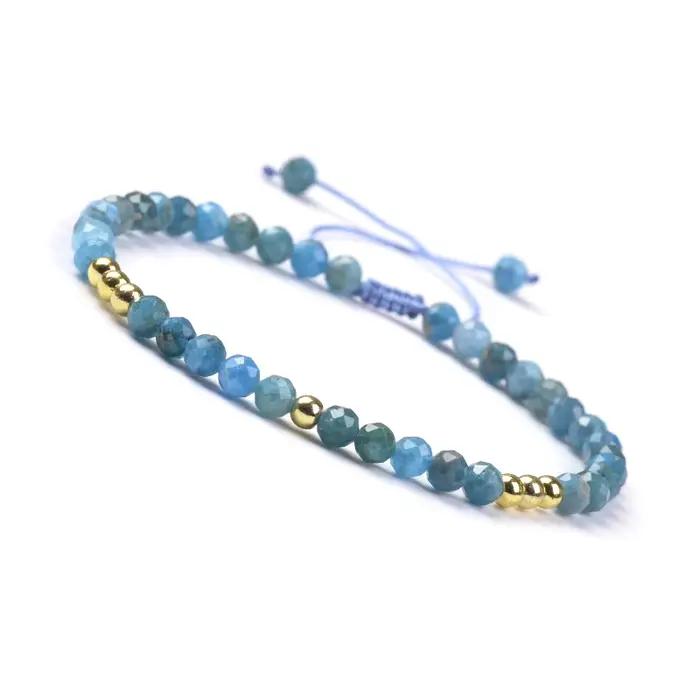 Bracelet réglable tressé en pierre naturelle