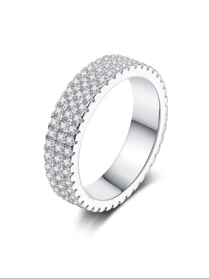 Bague femme éternité 925 en argent Sterling Micro pavé AAAAA Zircon cz bague de mariage pour les fem