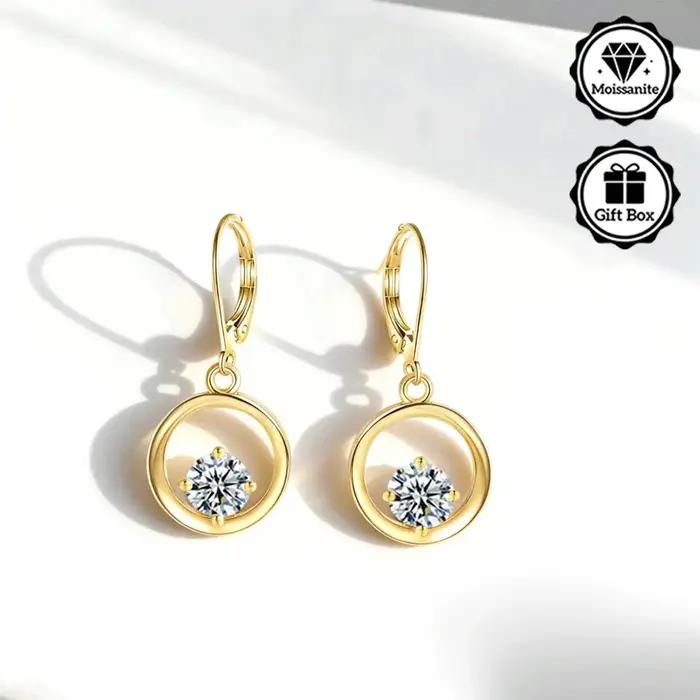 LAMVOICE bijoux pour femmes/boucles d'oreilles avec moissanite 1 carat hypoallergénique crochet boucle d'oreille cadeau