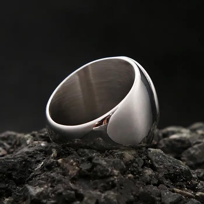 Bague croix de Lorraine en acier inoxydable de haute qualité pour hommes et femmes