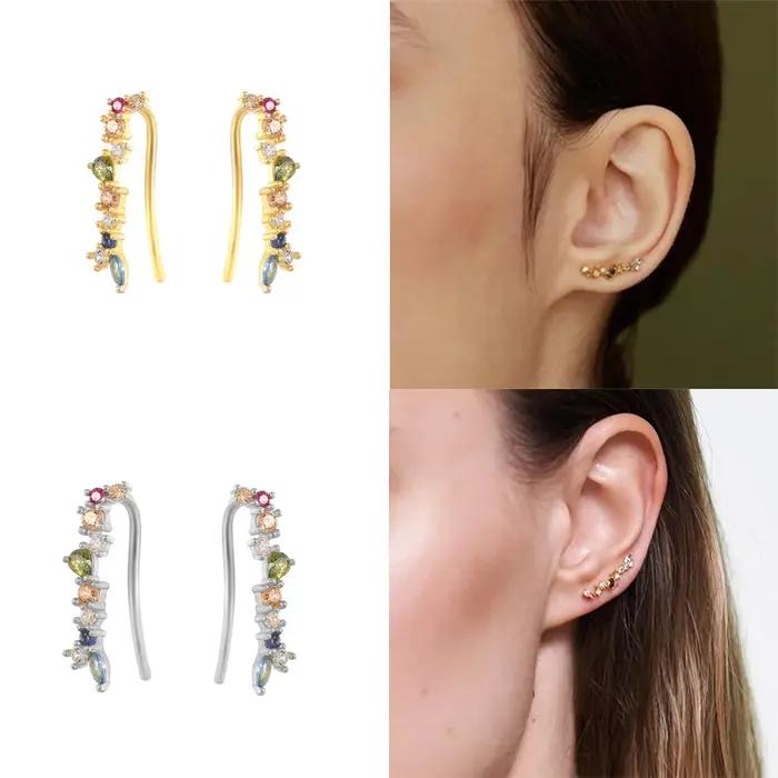 Grimpeur d'oreilles en argent sterling 925 - Oreilles sur chenilles