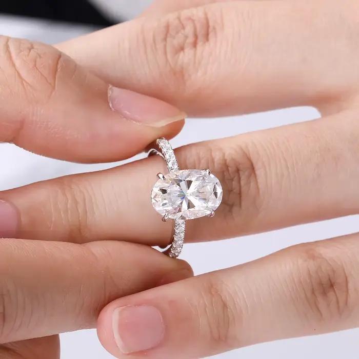 Bague de fiançailles en Moissanite pour femmes
