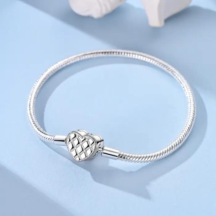 Women Bracelet 925 Silver Original Eternal Love Snake Bone