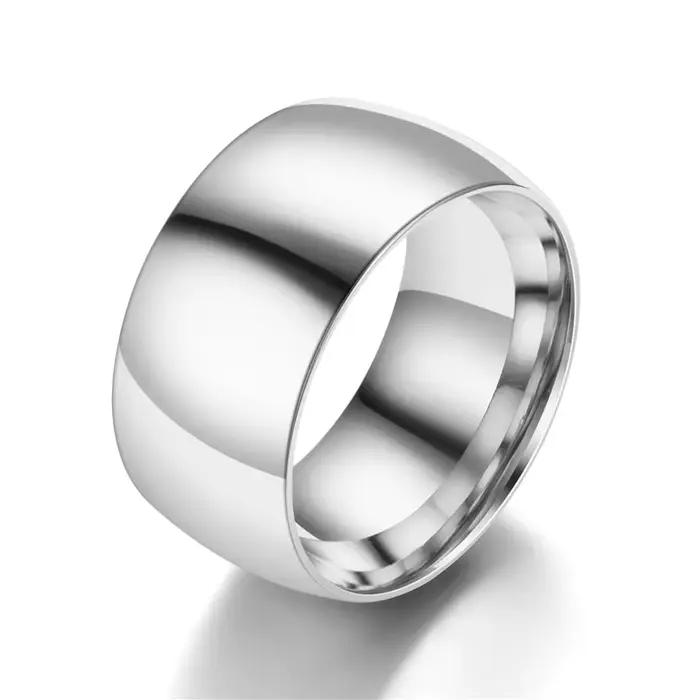 Bagues de mariage classiques Naver Fade de 12mm, couleur or, en acier inoxydable, bijoux pour hommes et femmes