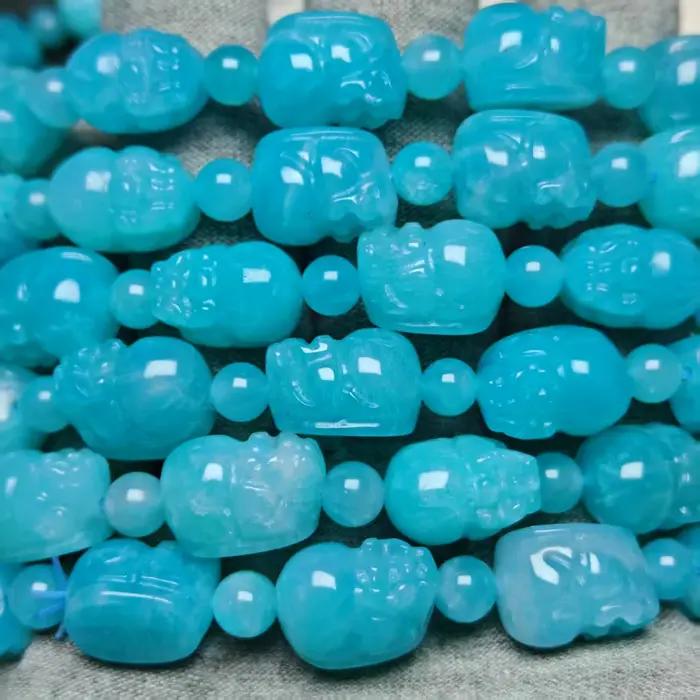 Bracelet Pixiu en Amazonite naturelle de qualité AAA du Brésil - Bijou