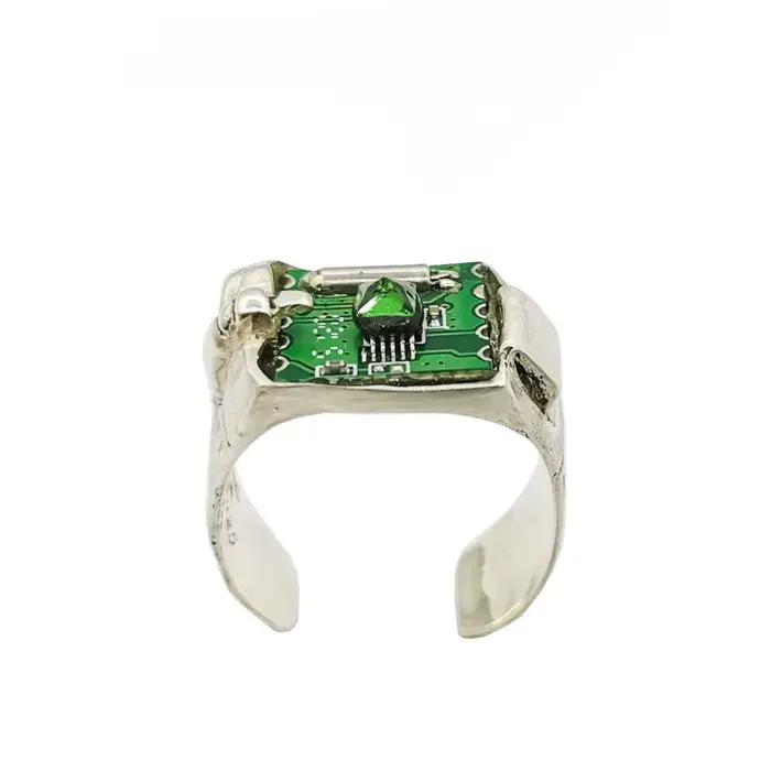 Anneau ouvert Style Cyberpunk, Circuit imprimé, anneaux à puce Punk pour hommes et femmes, bijoux en alliage de cuivre, cadeaux de fête à la mode