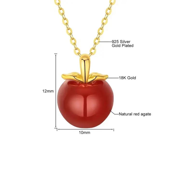 Szjinao – collier en Agate naturelle 100% or véritable 18 carats pour femmes