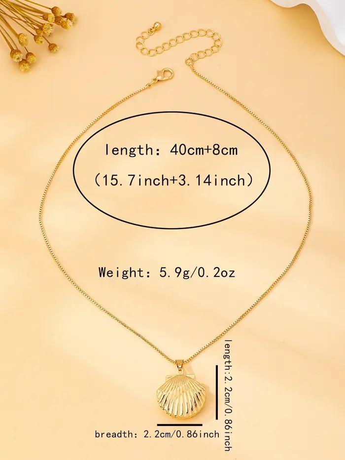 Collier pour femme à la mode de style bohème avec un pendentif en forme de coquillage qui peut être ouvert