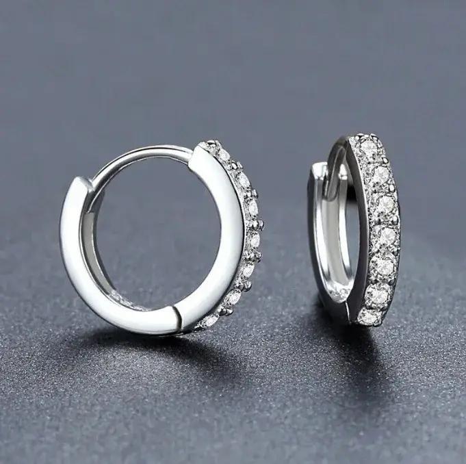 Boucles d'oreilles en argent Sterling 925 et Zircon brillant pour femmes