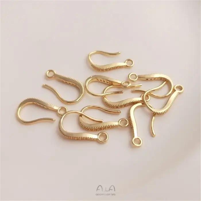 Accessoires de boucles d'oreilles couleur or 14K