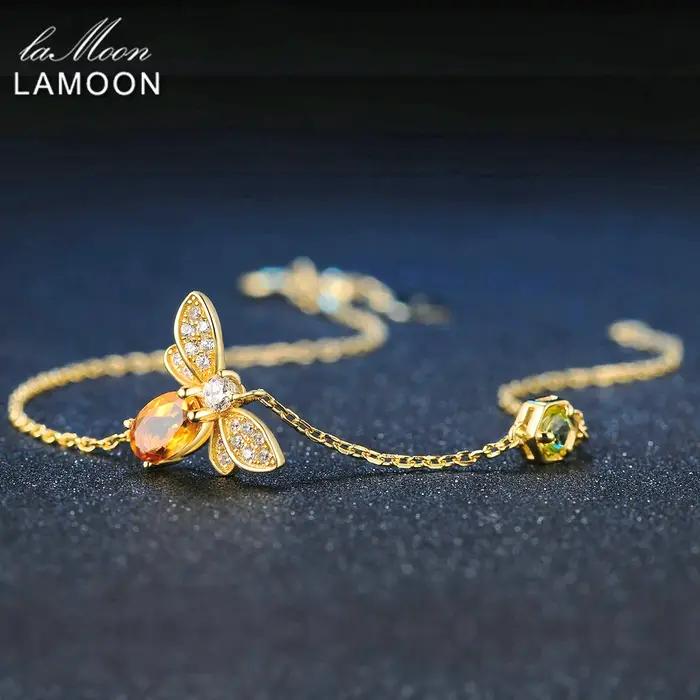 Bracelet équation en argent regardé 925 plaqué or 14 carats pour femme