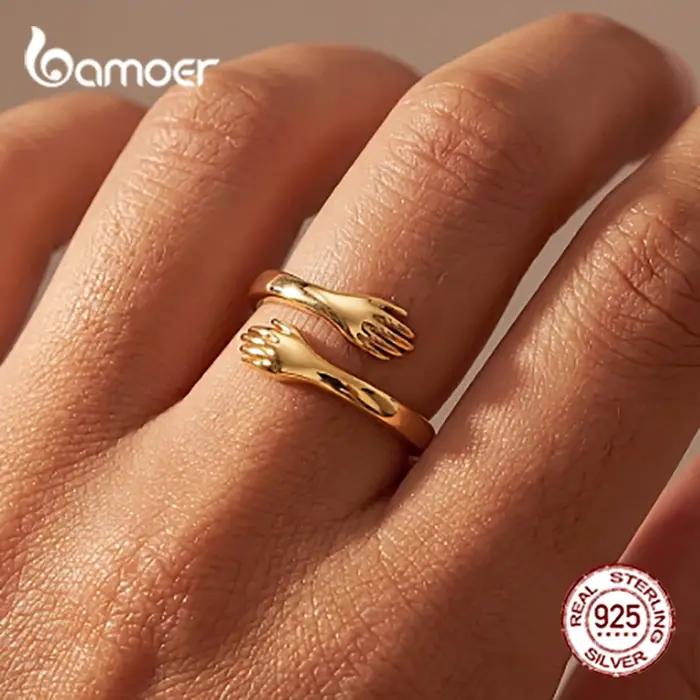 Bague en argent sterling 925 ajustable et hypoallergénique pour femme avec design unique et tendance cadeau pour occasions spéciales