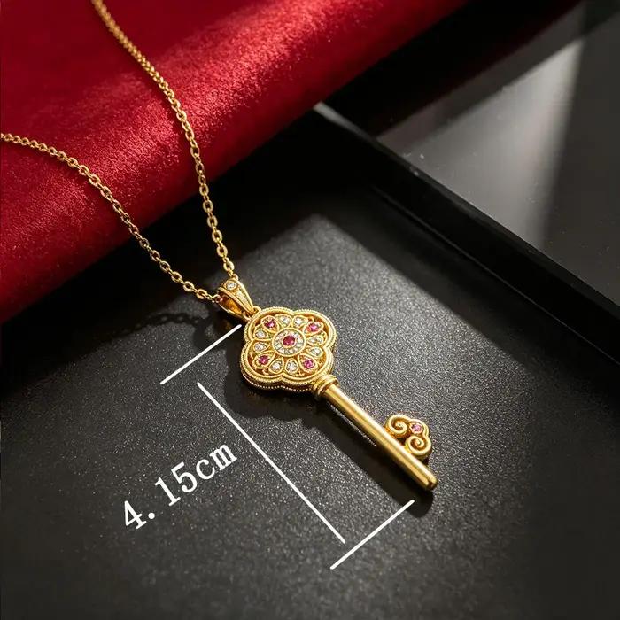 Collier classique en or 18 carats avec fleur et diamants bijou élégant cadeau femme occasions spéciales