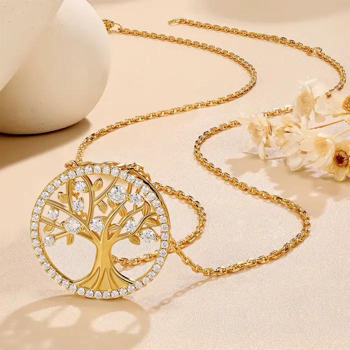 Collier pendentif Arbre de Vie en moissanite Pretty Beauty pour femmes