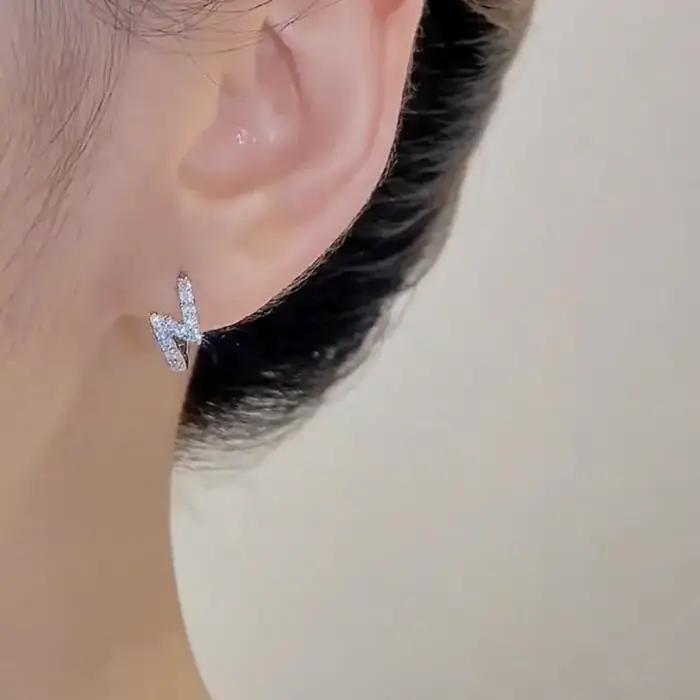 Boucles d'oreilles éclair en argent Sterling 925