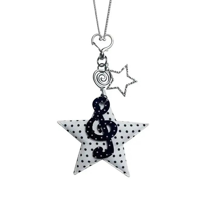 Collier avec pendentif tourbillon étoile à pois pour femmes, mode coréenne, Vintage, dessin animé Ha