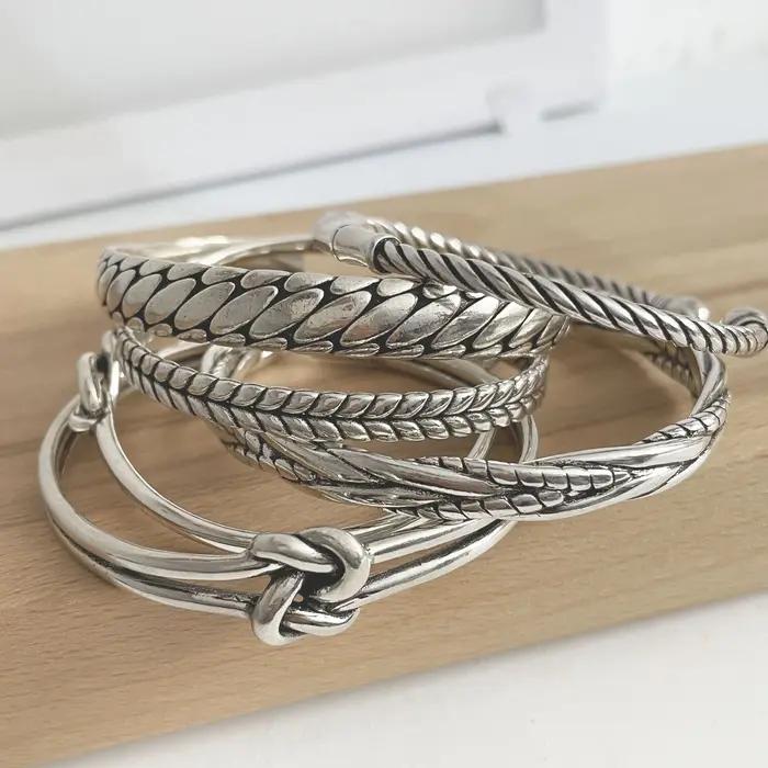 Bracelet en métal 100% argent Sterling 925 massif pour femmes